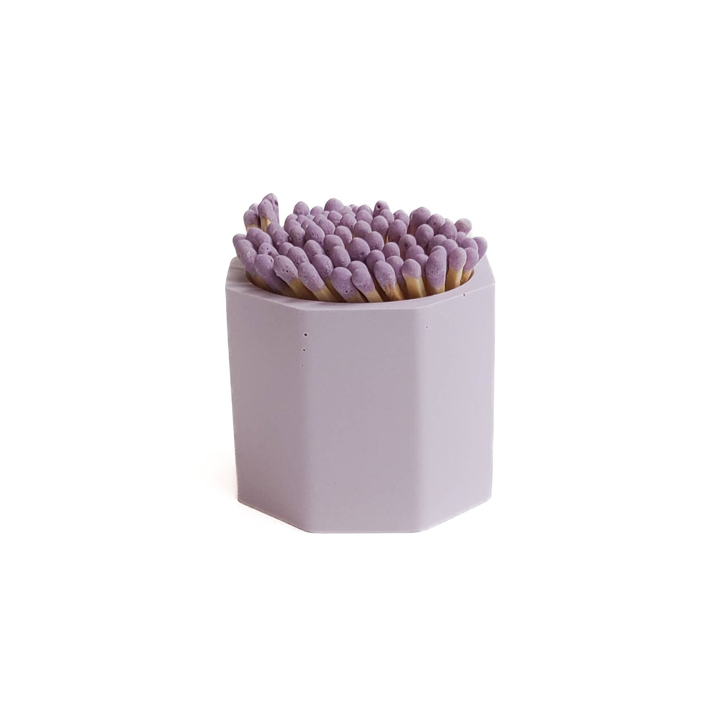 Purple Hexagon Vessel with Lavender Matchsticks