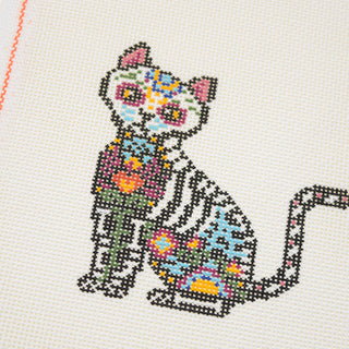 Día de los Muertos Cat Needlepoint Canvas