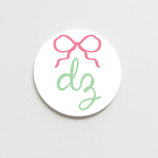 Delta Zeta Greek Bow Button - 2.25 inch
