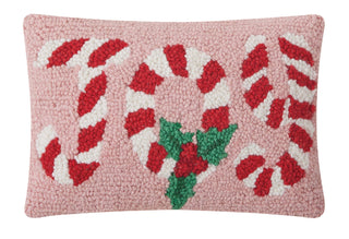 Candy Cane Joy Hook Pillow-Pillows-[product_category]-Whatsoever Things