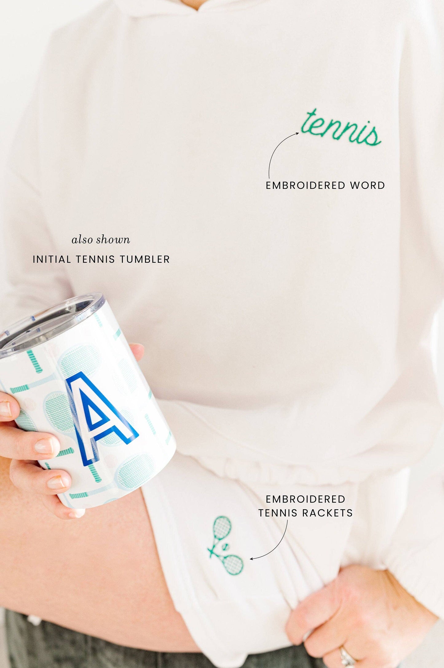 Cropped Tennis Sweatshirt, Tennis Racket Apparel