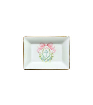 Cross w/ Pink Bow Trinket Tray