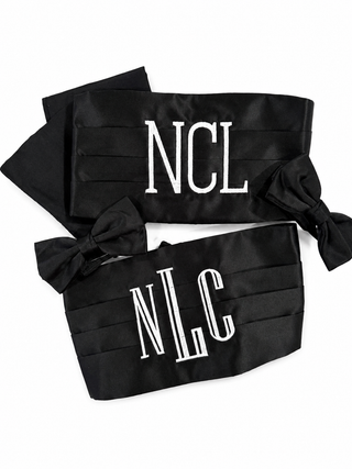 Satin Monogram Bow Tie & Cummerbund Set