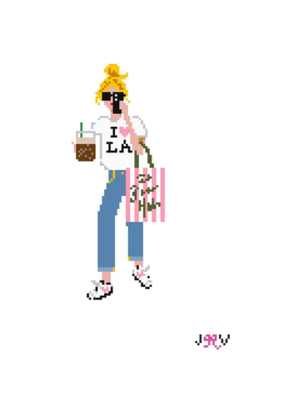 JV106 - LA Girl Needlepoint Canvas