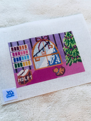 Holiday Stitch Hand Painted Needlepoint Canvas