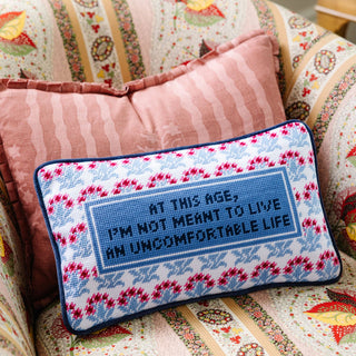 Uncomfortable Needlepoint Pillow-[product_category]-Whatsoever Things