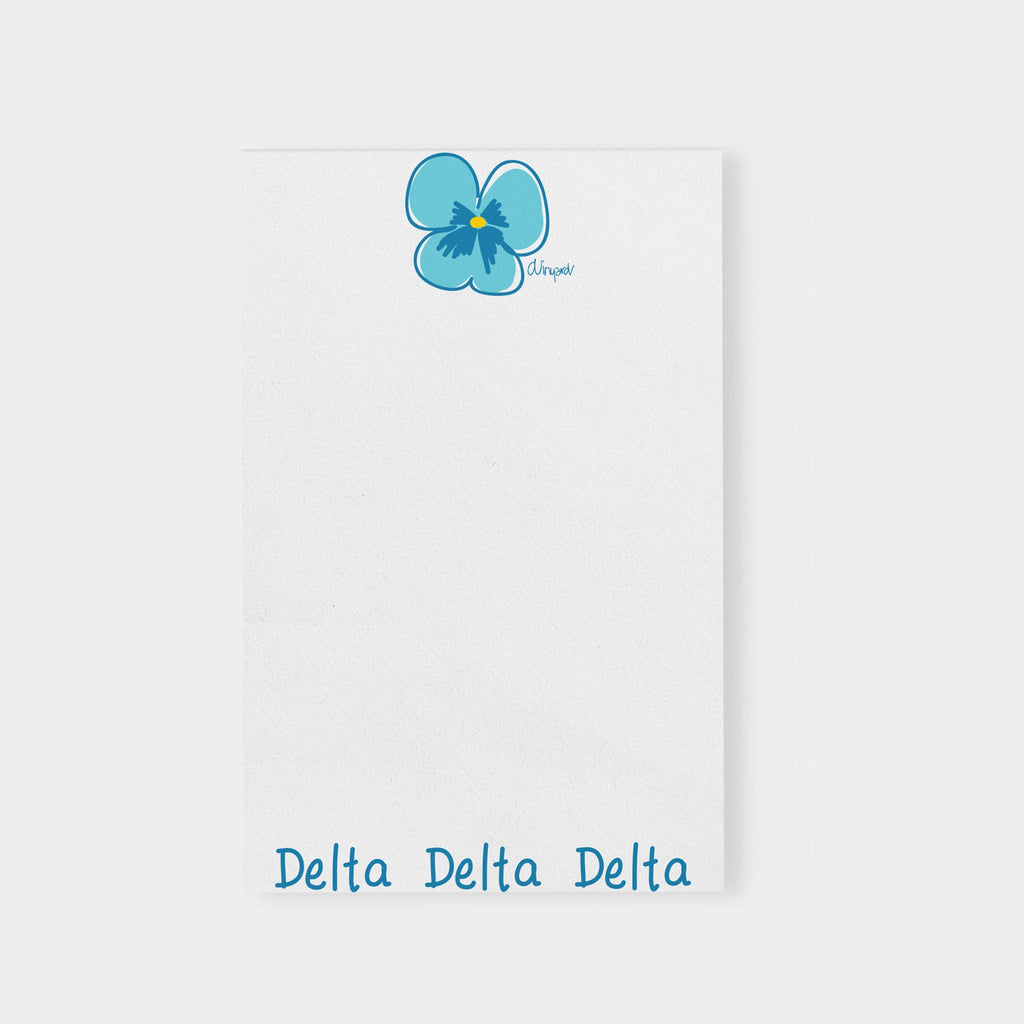 Delta Delta Delta Pansy Sorority Notepad – Whatsoever Things
