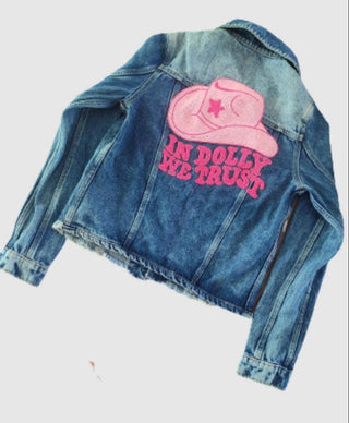 In Dolly We Trust Denim Jacket-Women's Outerwear-[product_category]-Whatsoever Things