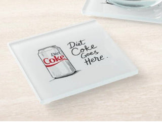 Diet Soda Goes Here Glass Coaster