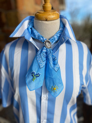 Embroidered Texas Bluebonnet Bandana-Accessories-[product_category]-Whatsoever Things