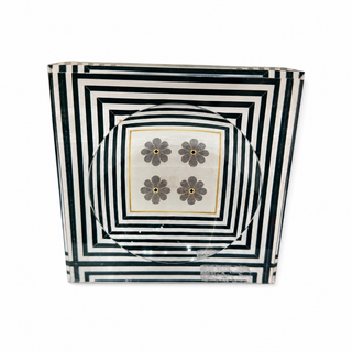 Catchall Lucite Bowl - Striped Floral