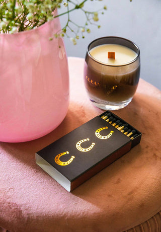 Black Oversized Horseshoe Matches with Gold Foil-Lighters & Matches-[product_category]-Whatsoever Things