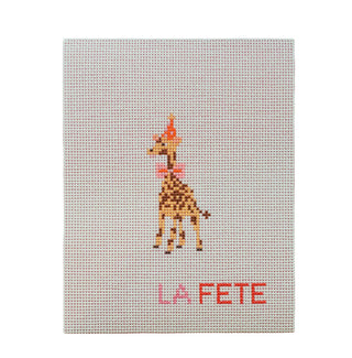 Party Animals - Giraffe Hand Painted Needlepoint Canvas