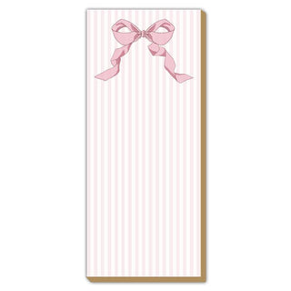 Pink Bow and stripe notepad / skinny pad-Notebooks & Notepads-[product_category]-Whatsoever Things