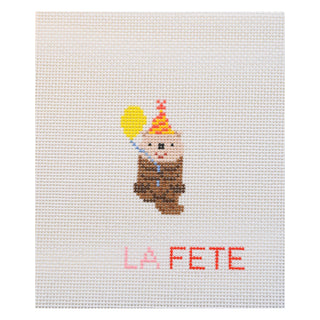 Party Animals - Otter Painted Needlepoint Canvas