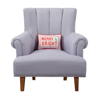 Merry & Bright Embroidered Pillow