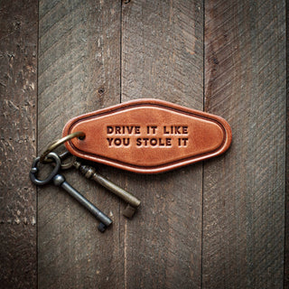 Drive It Like You Stole It Leather Keychain Motel Style-Bags-[product_category]-Whatsoever Things