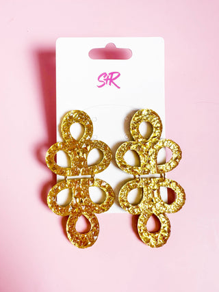 Gold Lamé Acrylic Janey Dangle Earring-[product_category]-Whatsoever Things