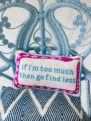 Go Find Less Needlepoint Pillow-Pillows-[product_category]-Whatsoever Things