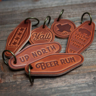 Howdy Leather Keychain Motel Style