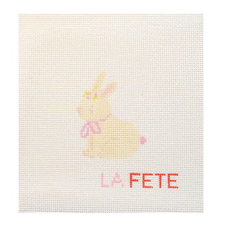 Floral Bunny Hand Painted Needlepoint Canvas