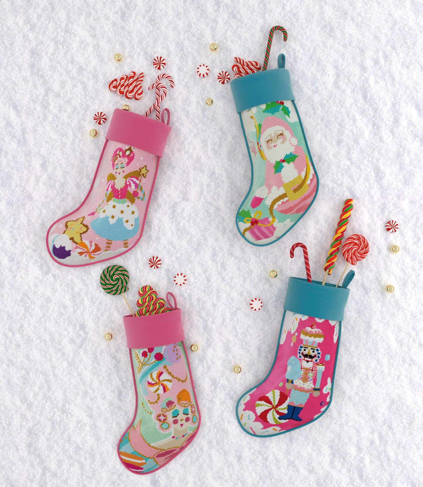 Colonel Cupcake Embroidered Needlepoint Stocking