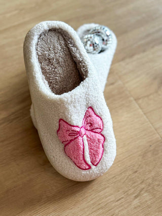 Pink Bow Slippers-Slippers-[product_category]-Whatsoever Things