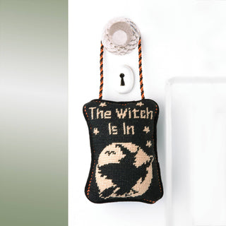 The Witch Is In Needlepoint Pillow-Throw Pillows-[product_category]-Whatsoever Things