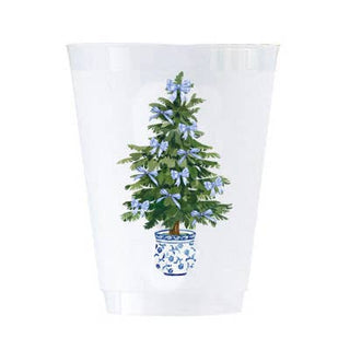 In Stock Blue Bows Christmas Tree Shatterproof Cups-[product_category]-Whatsoever Things