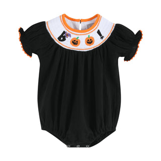 Black and Orange Boo Halloween Romper-Baby & Kids Clothing-[product_category]-Whatsoever Things