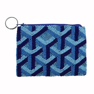 Blue Beaded Coin Purse