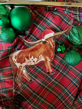 Acrylic Art Block | Longhorn Santa - Christmas-[product_category]-Whatsoever Things