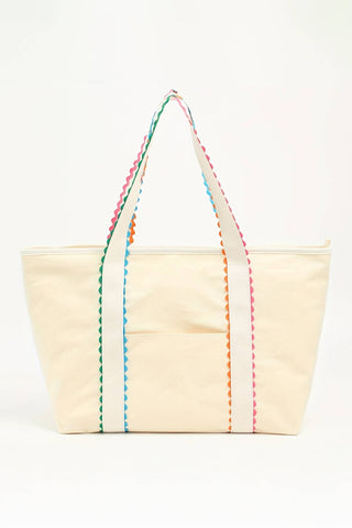 Colorful Ricrac Detail Canvas Tote Bag
