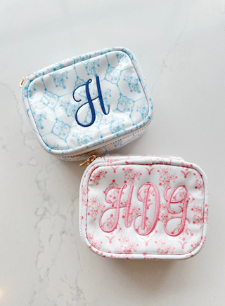 Blue Toile - Jewelry Case-Bags-[product_category]-Whatsoever Things