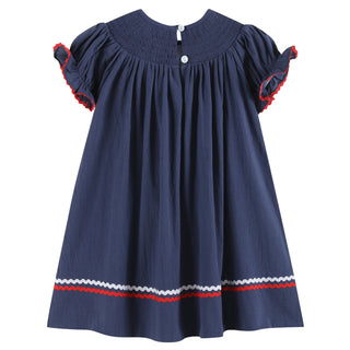 Navy Blue Santa Smocked Outfits-Baby & Kids Clothing-[product_category]-Whatsoever Things