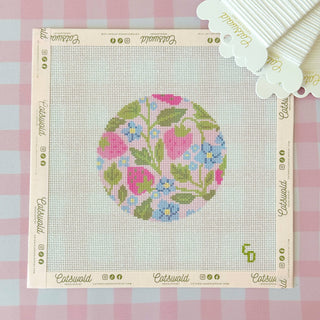 Strawberry Round Ornament Needlepoint Canvas, 18 Mesh, 4" Design