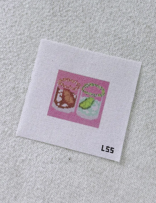 Margaritas and Manhattans Hand-Painted Needlepoint Canvas