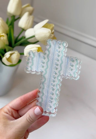 Scalloped Acrylic Cross Blocks