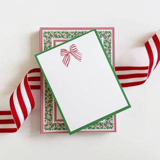 In Stock 4.25x5.5 Red Striped Bow Notepad-[product_category]-Whatsoever Things