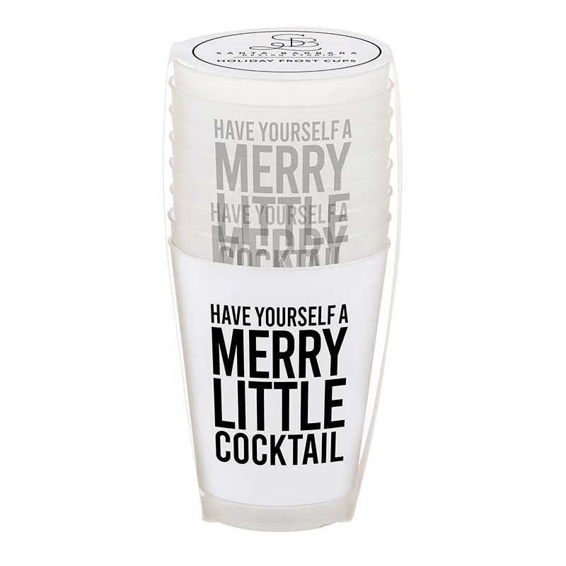 'Merry Little Cocktail' Frosted Cups, Set of 8