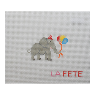 Party Animals - Elephant Hand Painted Needlepoint Canvas