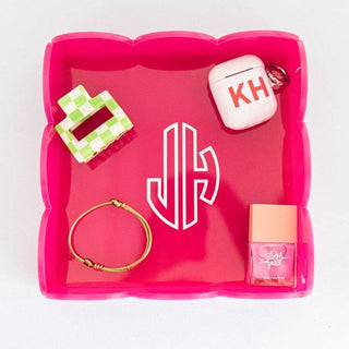 Acrylic Scalloped Catchall Tray, Tabletop Decor for Home-Trays-[product_category]-Whatsoever Things