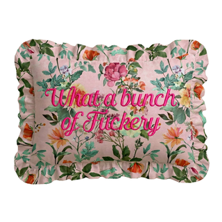 "What A Bunch" Ruffled Embroidered Pillow | Statement Pillow