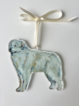 Great Pyrenese Acrylic Christmas Dog Ornament | Wreath Charm