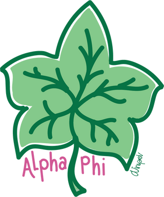 Alpha Phi Sorority Playful Ivy Leaf Vinyl Sticker