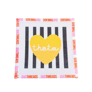 Kappa Alpha Theta Sorority Heart Needlepoint Canvas