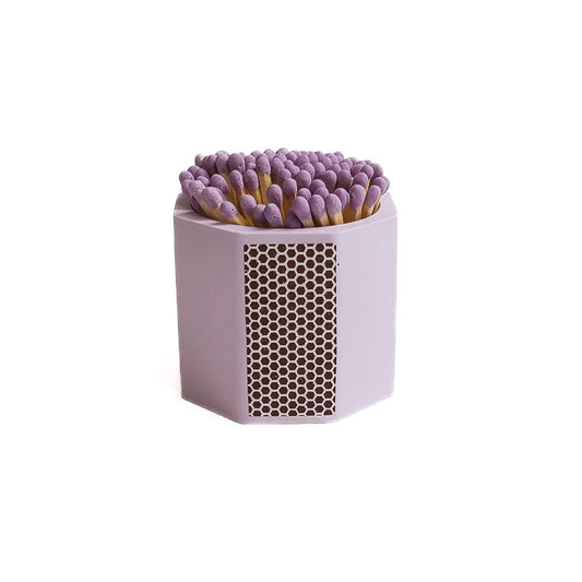 Purple Hexagon Vessel with Lavender Matchsticks