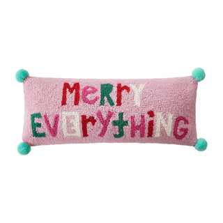 Merry Everything w/Pom Poms Hook Pillow - Ampersand
