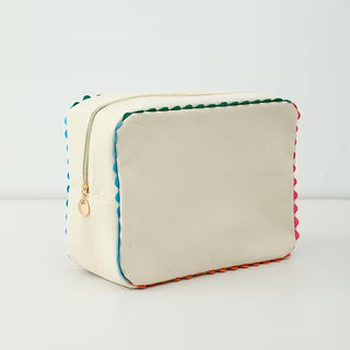 Colorful Ricrac Cosmetic Bag | Large Travel Makeup Pouch