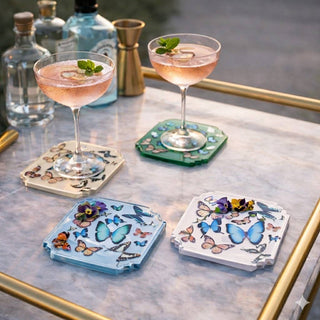Boxed Acrylic Coaster Set of 4, Butterfly